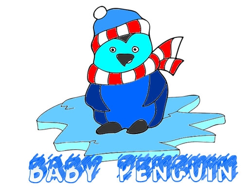Раскраска с маленьким пингвином (Baby Penguin Coloring)