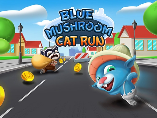 Бег с синим грибным котом — Blue Mushroom Cat Run