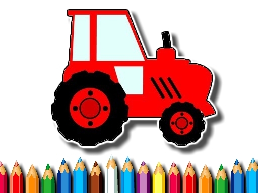 Раскраска для детей: Трактор (Easy Kids Coloring Tractor)