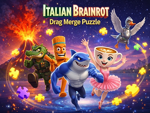 Итальянский мозголом: перетаскивай и объединяй (Italian Brainrot Drag Merge Puzzle)