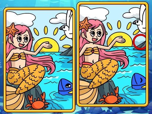 Найди отличия: Русалки — Mermaids Spot The Differences