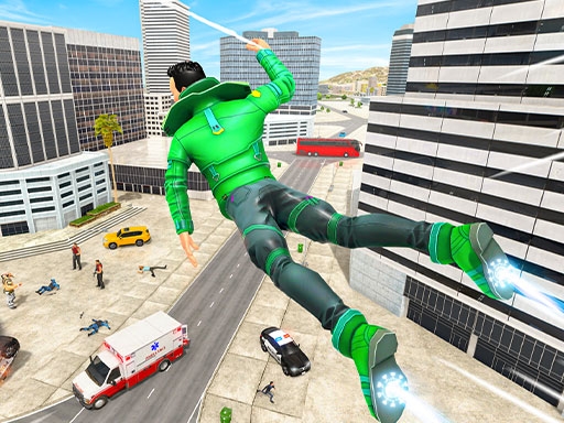 Битва героя на паутине в городе — Spider Rope Hero City Fight