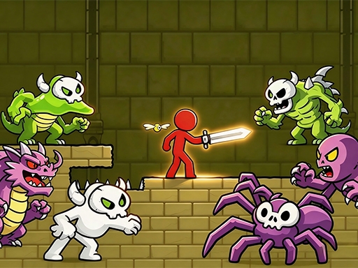 Stickman Adventure: ¡Salta y Pelea para Salvar a tus Amigos!