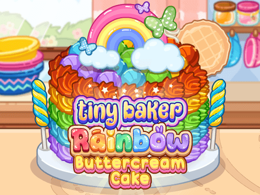 Tiny Baker Rainbow Buttercream Cake